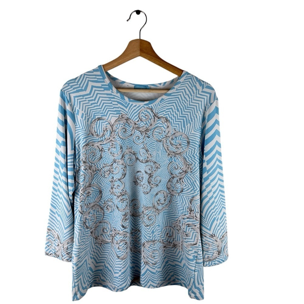 J.McLaughlin Catalina Cloth Geometric Print Top XL